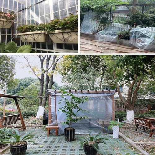 Waterproof Cover Clear Tarps 4x7 FT, Clear Tarp for Deck Porch Patio Canopy Outdoor Camping Ground Garden Furniture Cars Covers, PVC Heavy Duty Tarpaulin, with 10 Marbles Bundle and 1 Rolls Ropes - size: 4x7 FT