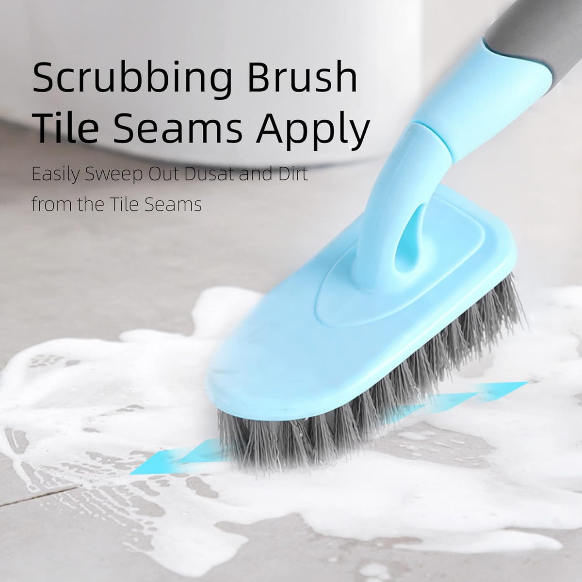 2-Pack Scrub Brush for Cleaning with Long Handle, Medium Firm Brush Bathroom Cleaning Supplies and Bathtub Cleaner and Shower Cleaning, Multi-Scene Use for Kitchen or Carpet