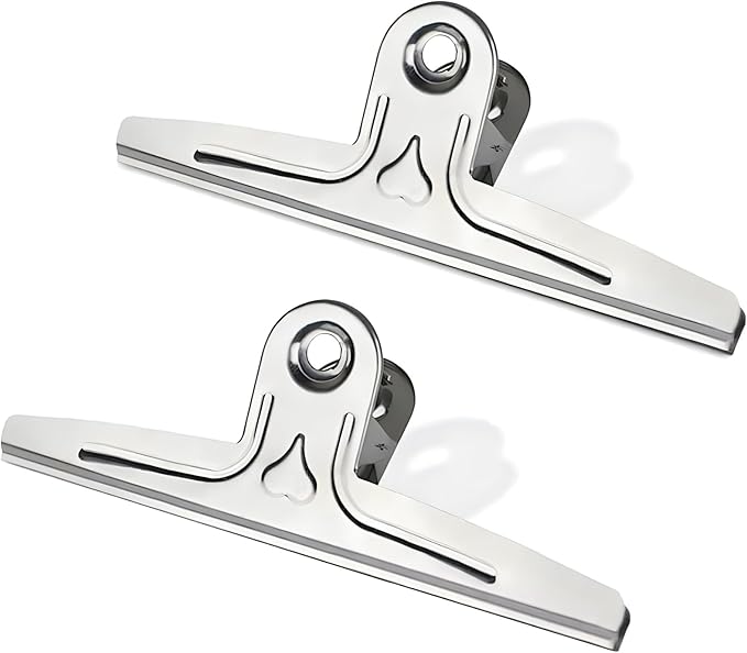 Coideal Extra Large Bulldog Paper Clips, 30cm Jumbo XXL Easel Clips Stainless Steel 2 Pcs Heavy Duty Binder Clamps for Office File (Silver, 11 4/5 Inch)
