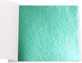 KINNO Gold Leaf Sheets - 100 Sheets, Cyan Gold Foil for Arts, Decoration, Gilding, Handcrafts, Picture Frames, Paintings, Furniture, Wall (3.15 x 3.35 Inches)