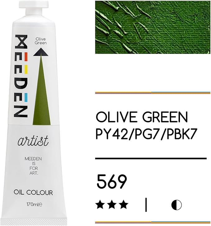 MEEDEN Artist Grade Oil Paint: Olive Green - 170ml/5.7oz Tube - Professional Art Paints for Canvas Painting