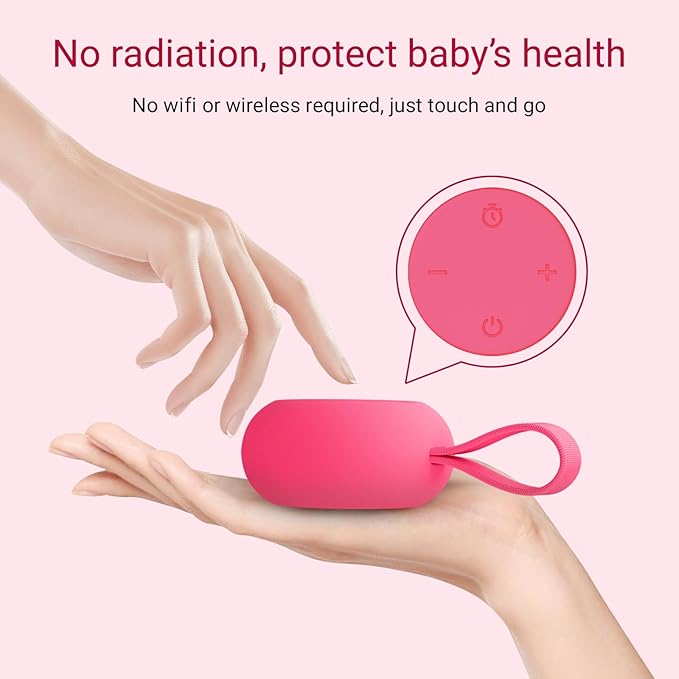 Portable Baby Sound Machine [White Noise for Babies Kids Adults][Sleep Soother][Timer Function][12 Soothing Sounds] 15 Hours Battery Life, Registry Gift,Shower,Clips on Baby Stroller.Rose