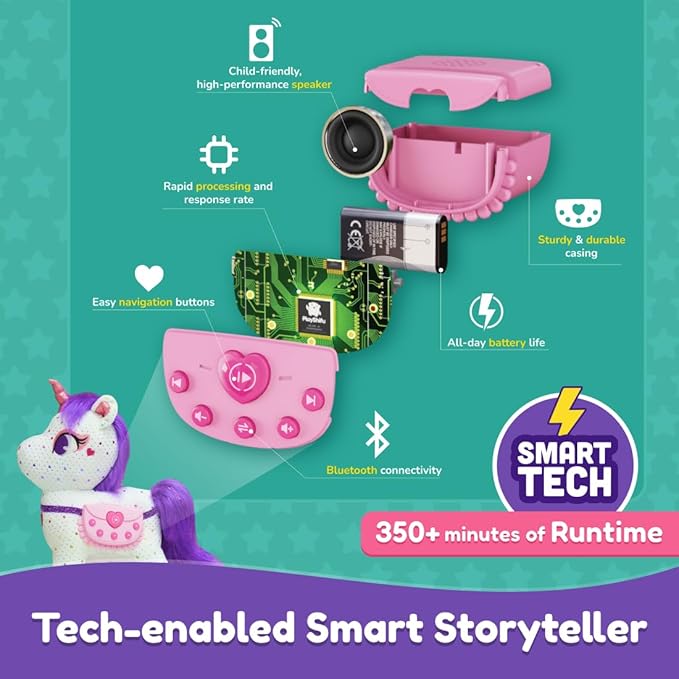 PlayShifu Smart Talking Plush Toy for Kids – ZeeZee Unicorn Doll | Interactive Singing & Storytelling Soft Toy | Bluetooth Play | Gift for Girls & Boys Ages 3–6 | Unicorn Gifts