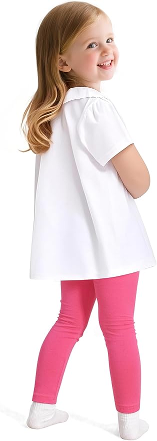 Witwot 5 Pack Toddler Leggings Baby Girl Cotton Pants Toddler Girls Clothes Size 18M-5T