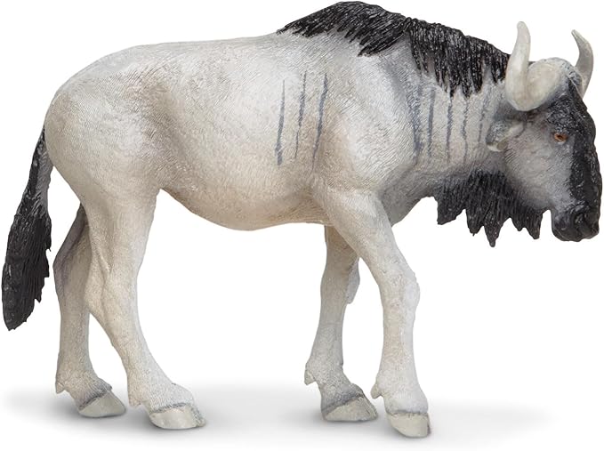 Safari Ltd. Blue Wildebeest Figurine - Detailed 4.7" Plastic Model Figure - Fun Educational Play Toy for Boys, Girls & Kids Ages 3+