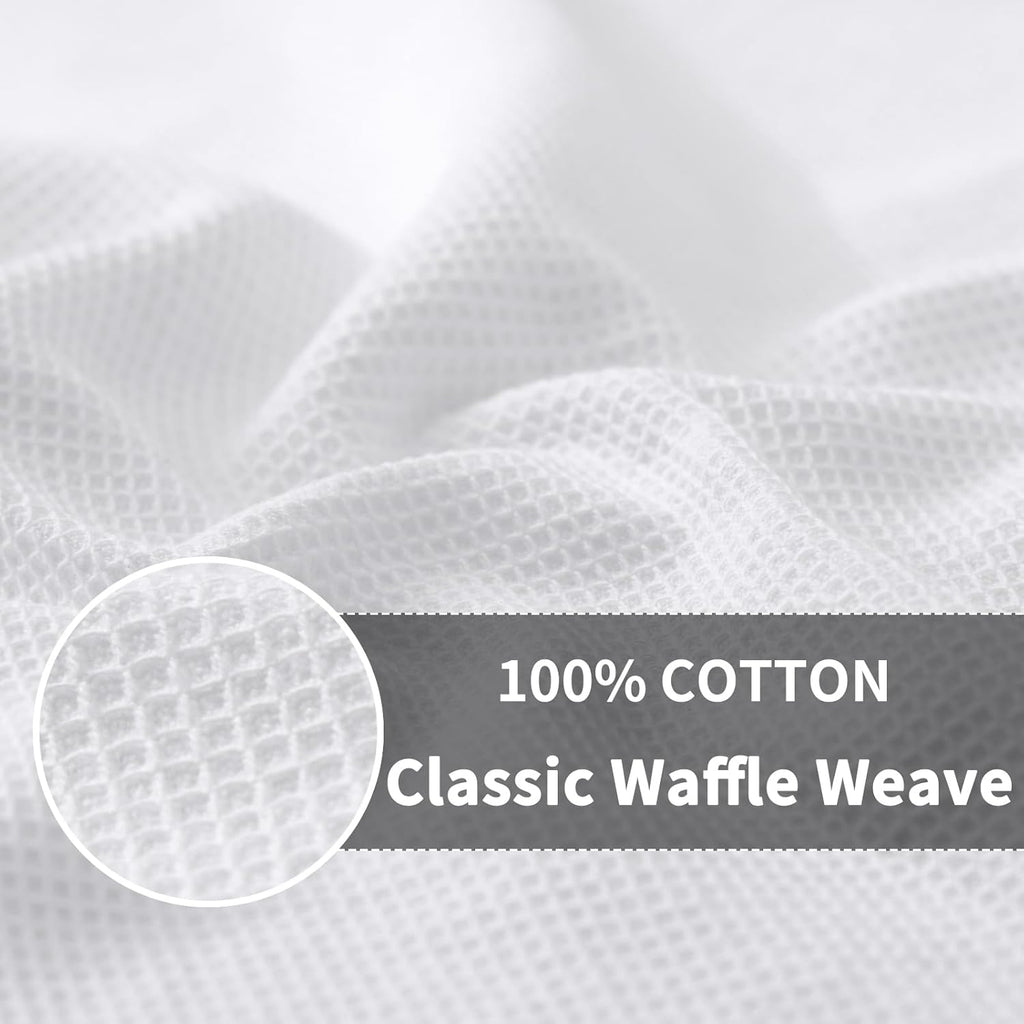 Homaxy 100% Cotton Waffle Weave Dish Cloths - 12 Pack Soft and Absorbent Dish Towels - 12 x 12 Inches Quick Dry Dish Rags - White