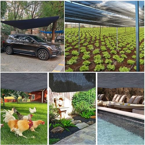 90% Black Sun Shade Cloth 10x16 ft - Fence Privacy Screen, Breathable Mesh Tarp & Serrated Grommets for Garden Plants Outdoor, Patio Pergola, Porch Cover, Chicken Coop & Dog Kennel - size: 10x16 ft