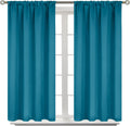 BGment Peacockblue Blackout Curtains 45 Inches Long for Bedroom Kitchen Window - Short Thermal Insulated Drapes Room Darkening with Rod Pocket for Cafe Bathroom, 42 x 45 Inch, 2 Panels