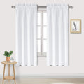 DWCN White Curtains for Living Room Thermal Insulated, 50% Light Blocking Curtains for Bedroom, Dining Room Window, W 42x L 63 Inch, Set of 2 Rod Pocket Curtain Panels