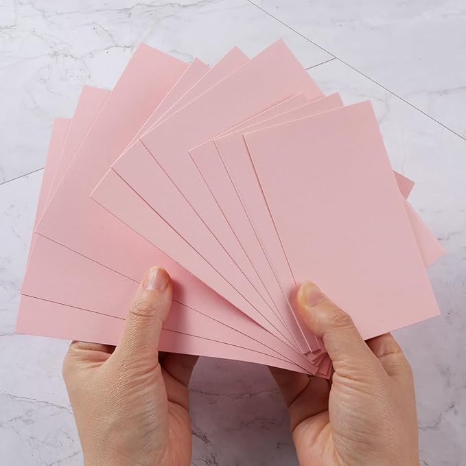 50 Sheets Blank Cardstock Paper 250 GSM Thick Heavy Cards Stock for DIY Art Projects, Card Making, Postcards, Greeting Cards, Birthday Party, Wedding Invitation (Pink, 5x7 inches)