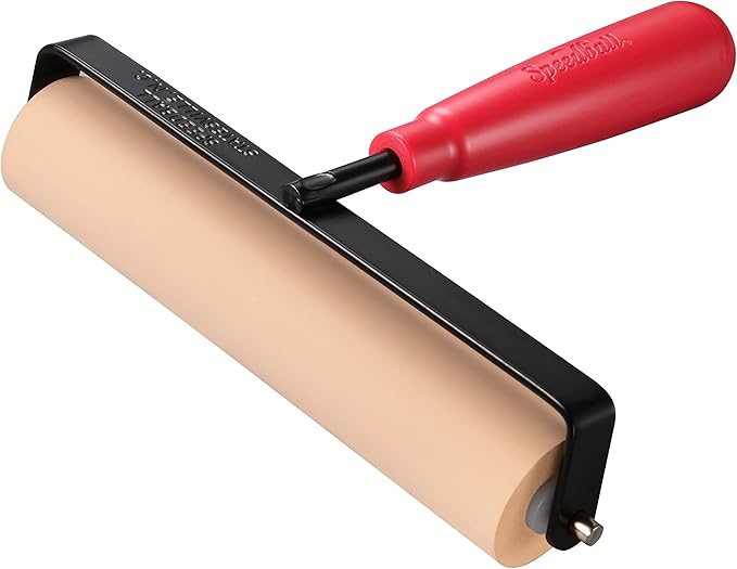 Speedball Deluxe Soft Rubber Brayer - 40/42 Durometer Roller with Heavy Duty Steel Frame – 6 Inches