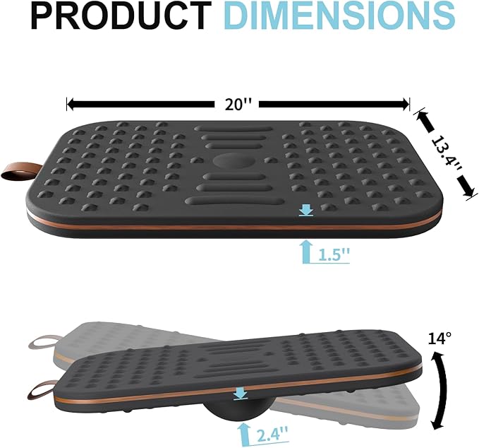 Balance Board For Standing desk|2-in-1 Dual-Sided Balance trainer & Anti-Fatigue Standing Mat| 360-Degree Wobble Board For Home Gym,Office