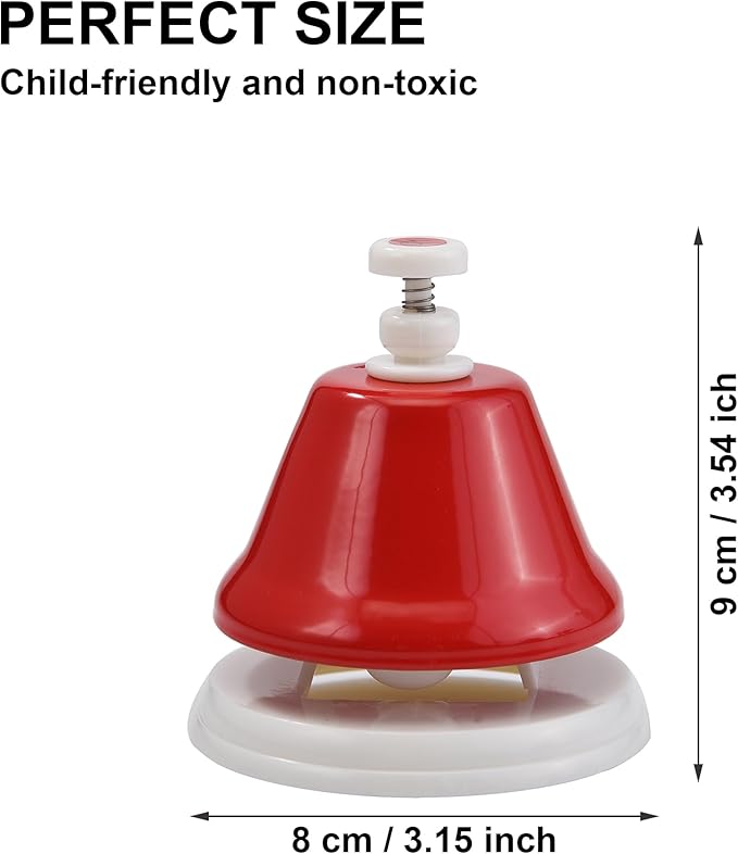 HILAZA Desk Bells for Kids, 8 Note Diatonic Hand Bells, Rainbow Music Handbells Table Bell Musical Percussion Instrument