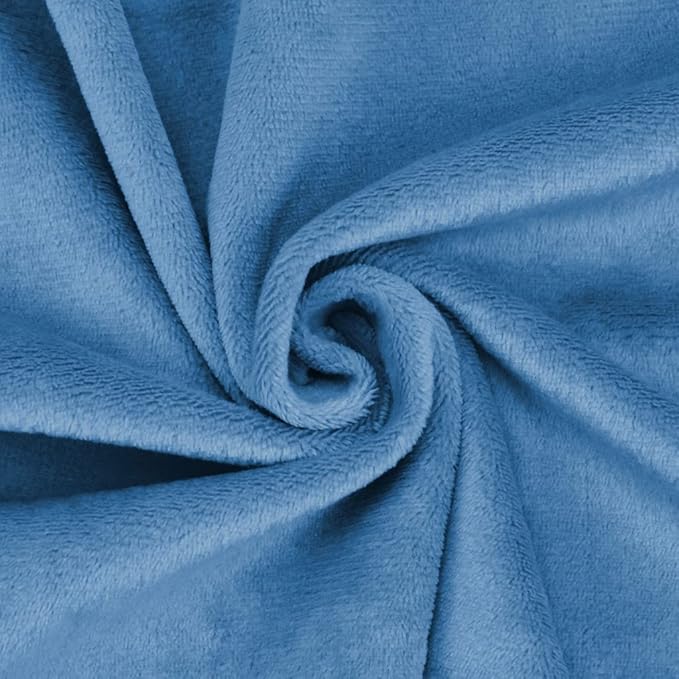kullaloo Plush Fabric | Solid Dusk Blue Minky Fabric for Sewing (Pack of 2) | Super Soft Cuddle Material | 39.5x29.5 | Plushies, Baby Blankets, Pillows, Dog Beds, Cat Beds, Baby Accessories, Apparel