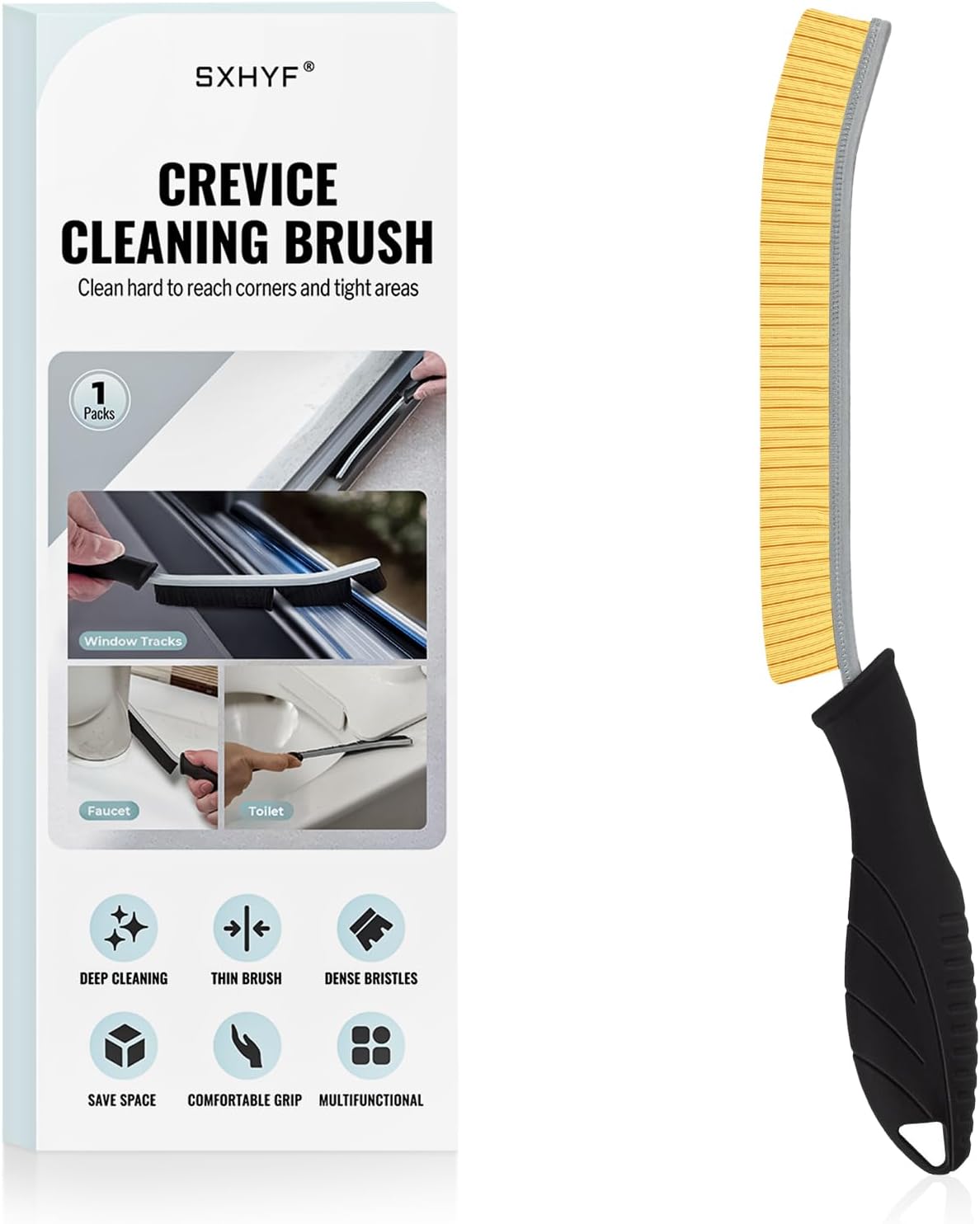 SXhyf Cleaning Brush - Hard Bristle Crevice Cleaning Brush, Multifunctional Gap Scrub Brush, Kitchen Essentials, Bathroom Cleaner Tools for Household Use, Home, Window, Toilet, Stove