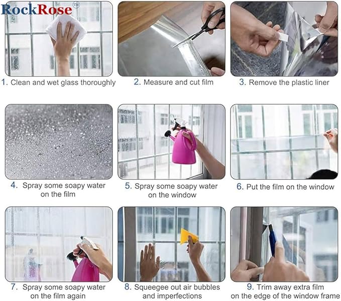 UV 99% Security and Safety 4 Mil Clear Window Film Shatterproof Anti Shatter Tempered Glass Film for Home and Office Windows (Clear, 36 in x 100 FT)