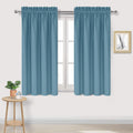 DWCN Blackout Curtains for Living Room Thermal Insulated, Energy Saving & Noise Reducing Bedroom Curtains, Stone Blue, W 38x L 45 Inch, Set of 2 Rod Pocket Curtain Panels
