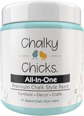 Chalky Chicks 4 Fl Oz Matte Rain Drop (Light Blue) Chalk Paint, Furniture Paint No Sanding All in One Paints Without Sanding for Cabinet, Wood, Crafts, Chalk Board, Walls, Dresser, Kitchen