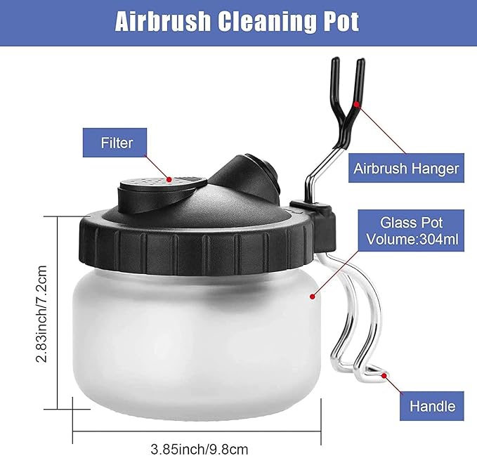 JOYABEST Multi-Purpose AirbrushCleaning Pot Airbrush Washing kit,with Spray GunCarburetorCleaning Tool Set,5 Cleaning Needles + 5 Nylon Brushes + 1 Repair Tool for Removing Nozzle Paint, Dirt