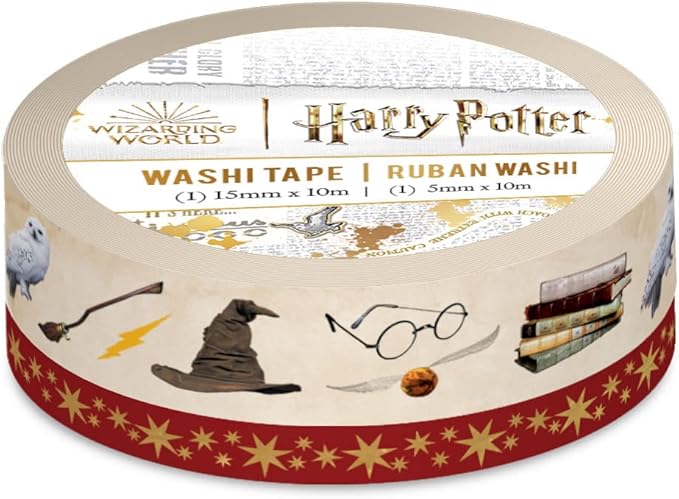 Paper House Productions Harry Potter Icons Set of 2 Foil Accent Washi Tape Rolls for Scrapbooking and Crafts