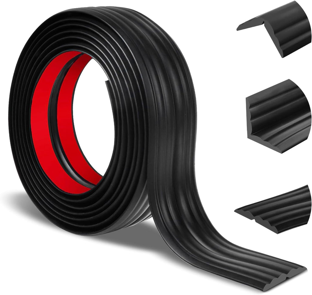 Wall Corner Protector Peel and Stick Corner Trim Molding Flexible Inside & Outside Wall Edge Guard Self Adhesive Moulding Trim for Edge Use, Black, 1.6” W x 40’ L