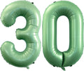 GOER Number 30 Balloons for 30th Birthday Party Decorations,42 Inch Jumbo Foil Helium Balloons for 30th Anniversary (Sage Green)
