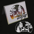 Metal Cutting Dies DIY Merry Christams Embossing Stencil Template Scrapbooking Card Making Mold Photo Album Arts Crafts Tools (Christmas Tree and Deer -12.5x10cm)