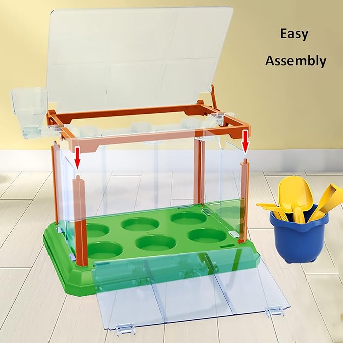 Kids Gardening Kit Greenhouse Growing Terrarium Kit Plant Growing Set Discovery Educational Gardening Gift for Boy & Girl