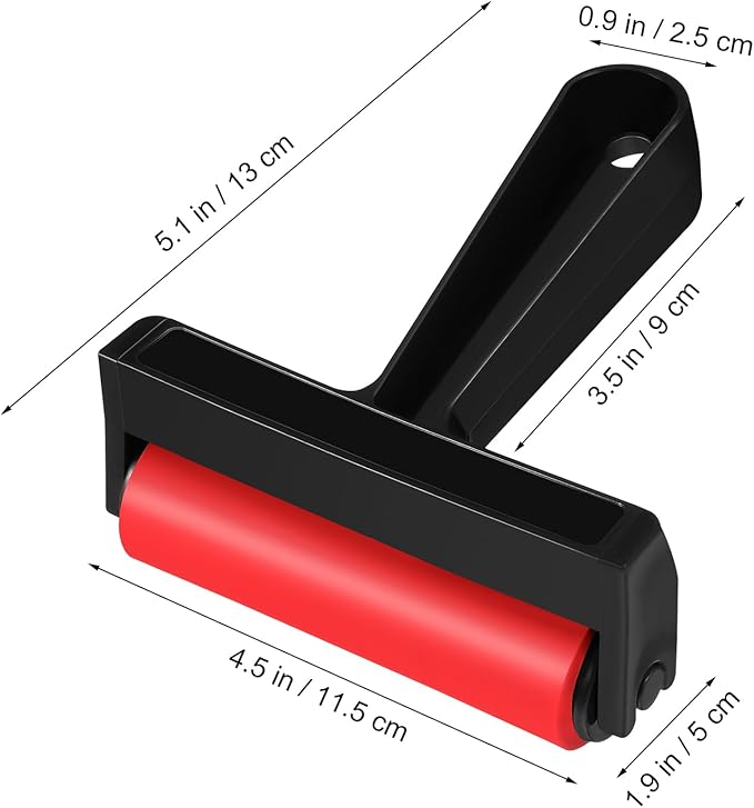 Ciieeo 10 Pcs Red Roller Mini Tools Hand Tools Tools Printmaking Brayer Hard Rubber Applicator DIY Craft Brush Manual Rubber Roller Small Brayer Painting Roller Ryle Plastic Ink