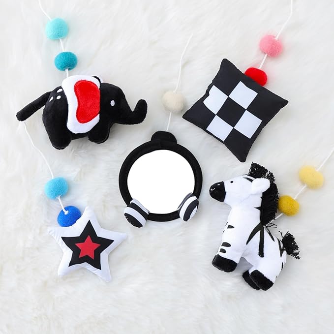 The Peanutshell Baby Crib Mobile for Boys & Girls, Musical, Montessori Nursery Mobiles, Black and White Crib Decor, High Contrast Mobile, Crib Toys Hanging, Crib Accessories Boy