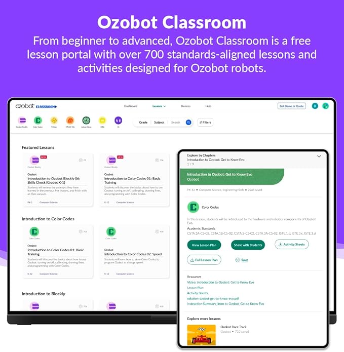 Evo Classroom Kit (18 Bots): Interactive Coding Robot, Kids Ages 5+, Includes 18 Evo Robots, Color Code Markers, Charging Cradle, Bot Stickers, Access to 700+ STEAM Lessons, Educators & Parents