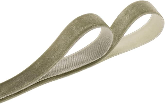 Vintage Sage Green Velvet Ribbon Christmas Ribbon for Gift Wrapping Crafts Christmas Tree Ornaments Garland Decorations, 1 Inch X 25Yd