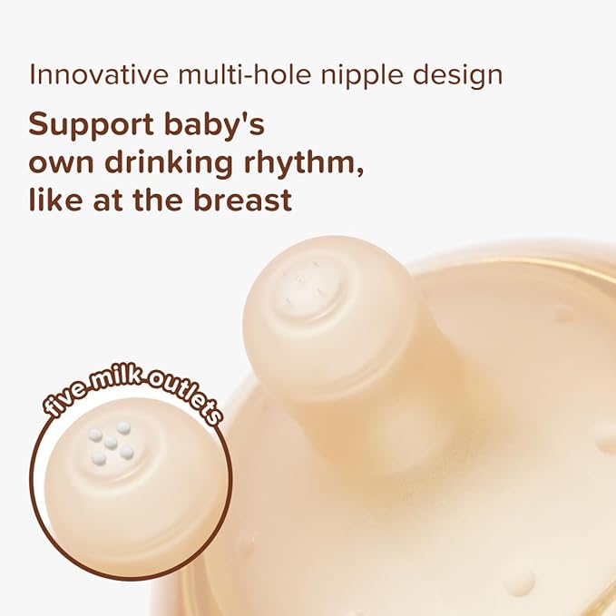 Thyseed PPSU Natural Anti-Colic Baby Bottles | Newborn Breast Like Nursing Bottle for Breastfed Babies with Nipple(0-1 Months),5oz,1pack