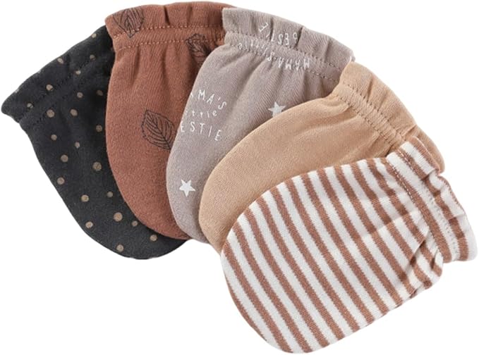 5 Pack Unisex New Born Boy Girls No Scratch Mittens Cotton Soft Baby Gloves Accessory 0-3 Months Infant Essentials