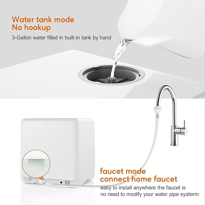 Countertop Mini Portable Dishwasher Tabletop Small Dishwasher with 5L Built-in Water Tank No HookupNeeded, Baby Care & Air-Drying Function，3 Place Set Capacity for Apartments Dorms Camping RVs