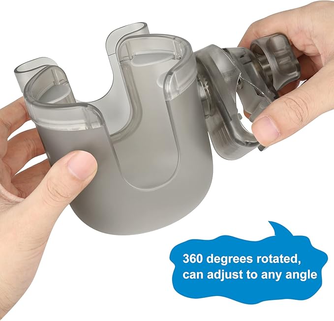Accmor Stroller Cup Holder with Phone Holder, Bike Cup Holder, Universal Cup Holder for Uppababy Nuna Doona Strollers, 2-in-1 Cup Phone Holder for Stroller, Bike, Wheelchair, Walker, Scooter