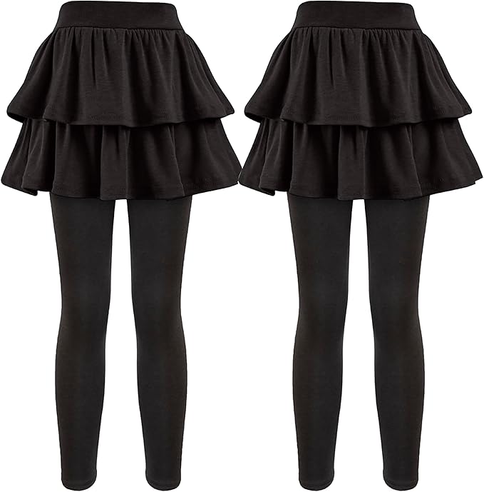 Girls School Uniform Pants Leggings with Skirts Stretch Warm Jegging 4-12 Years
