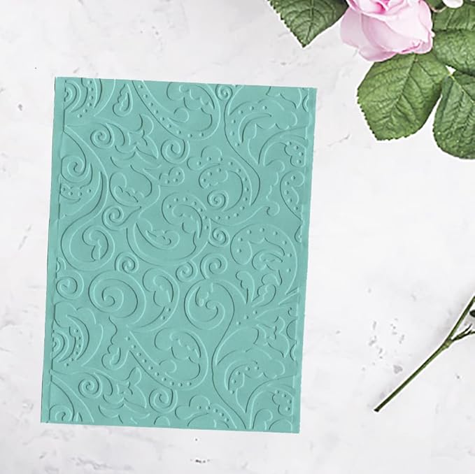 Hying 3-D Textured Impressions Background Embossing Folder, Flower Pattern Plastic Embossing Folder Template for Card Making Scrapbooking Paper Craft Album Stamps DIY Décor