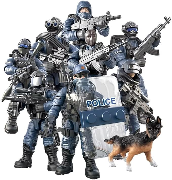 YEIBOBO ! Special Forces Mini Military Action Figure with Weapons and Accessories (Lightning SWAT Team XJ-9902)…
