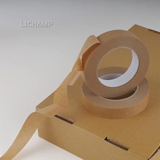 Lichamp 4 Pack Brown Painters Tape 1 inch, Brown Masking Tape 1 inch x 55 Yards x 4 Rolls (220 Total Yards)