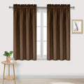 DWCN Blackout Curtains Thermal Insulated Energy Saving Bedroom and Kitchen Curtains Window Treatments, W 38 x L 45 Inch, Set of 2 Brown Rod Pocket Drapes