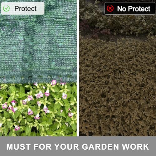 SUNNY GUARD 65-75% Sun Shade Cloth, 6 x 8 FT Green HDPE Mesh – Breathable Garden Shade Cover for Plants, Vegetables, Greenhouse, Patio, Chicken Coop & Dog Kennel - color: 70% SHADE-GREEN, size: 6 FT x 8 FT