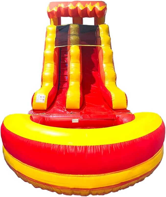 Inflatable Water Slide with Pool for Kids & Toddlers - 25.5' x 9' x 15' Bounce House Double Slide with Pool for Outdoor Play & Backyard - Outside Waterslide Includes Blower Stakes & Storage Bag