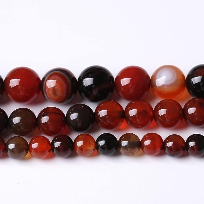32PCS 12MM Red Persian Agate Stone Beads Energy Healing Beads for DIY Jewelry Bracelet Necklace Making for Jewelry Making15Inch