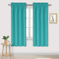 DWCN Blackout Curtains for Living Room Thermal Insulated, Energy Saving & Noise Reducing Bedroom Curtains, Peacock Blue, W 42x L 63 Inch, Set of 2 Rod Pocket Curtain Panels