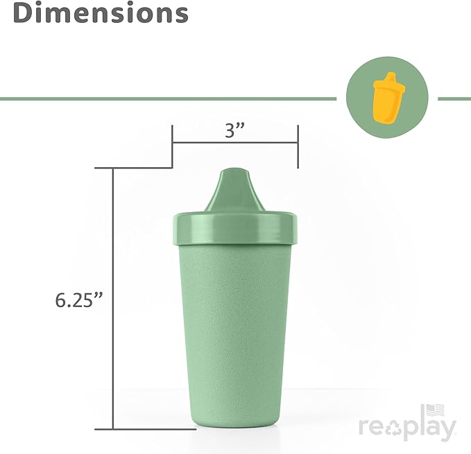 Re-Play Sippy Cups for Toddlers - 10 Oz. Reusable Spill Proof Cups for Kids, Dishwasher/Microwave Safe - Made in USA - Set of 4 - Desert Sands