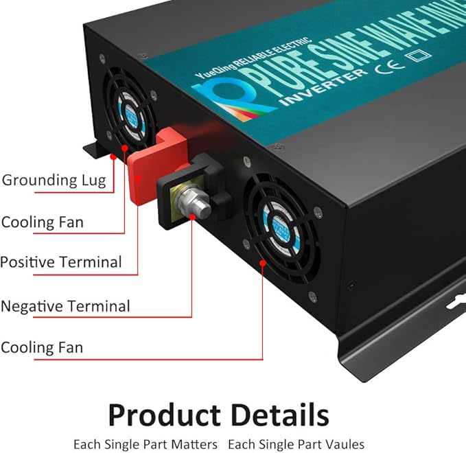 WZRELB 3000W 12V 110V Pure Sine Wave Solar Power Inverter Homeuse DC to AC System