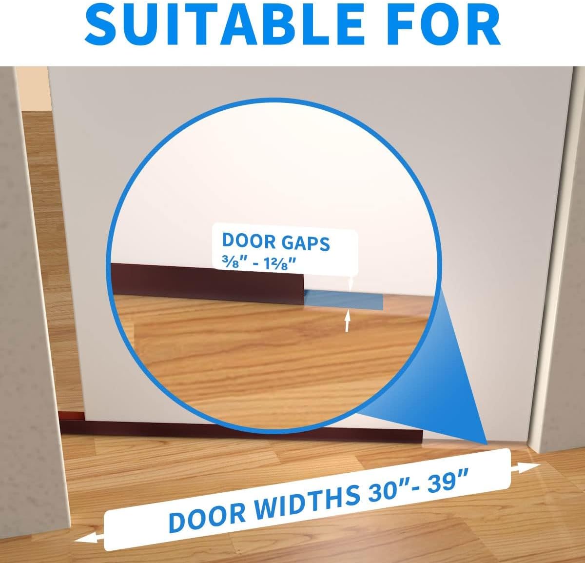 Door Draft Stopper, Strong Adhesive Door Sweep for Exterior and Interior Doors, 39” Length Cuttable Under Door Seal. (Brown, 1 Pack)