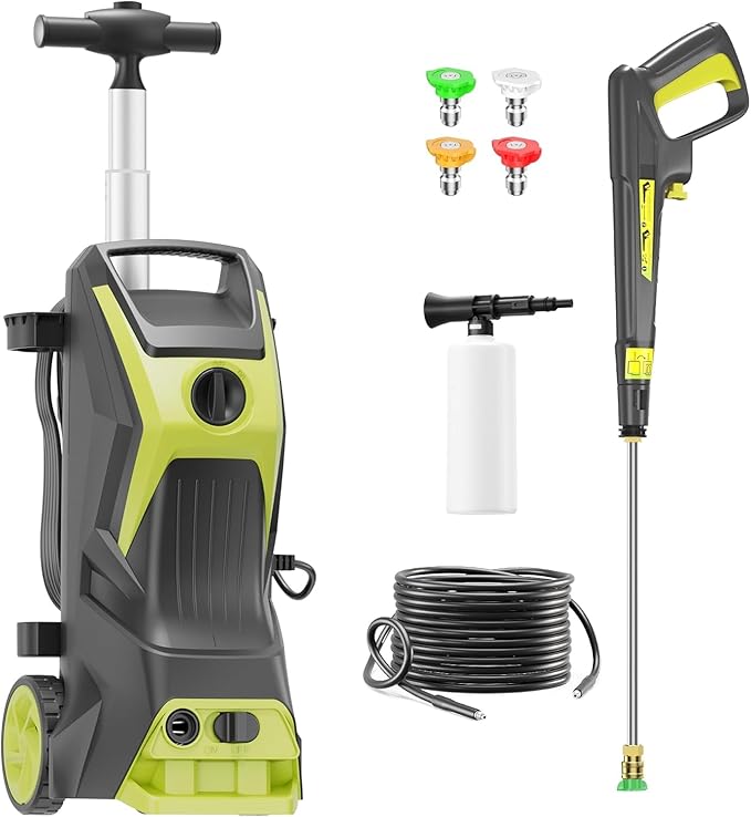 Pressure Washer 4800PSI-MAX-2.6GPH Power Washer with 4 Quick Connect Nozzles, High Pressure Cleaning Machine with Foam Cannon for Cars/Fences/Driveways/Home Cleaning