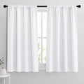 RYB HOME Room Darkening Curtains - Rod Pocket Half Light Block Drapes Window Shades for Bedroom Bathroom Living Room Kitchen Office Dining Decor, W 42 x L 45, Pure White, 2 Pieces